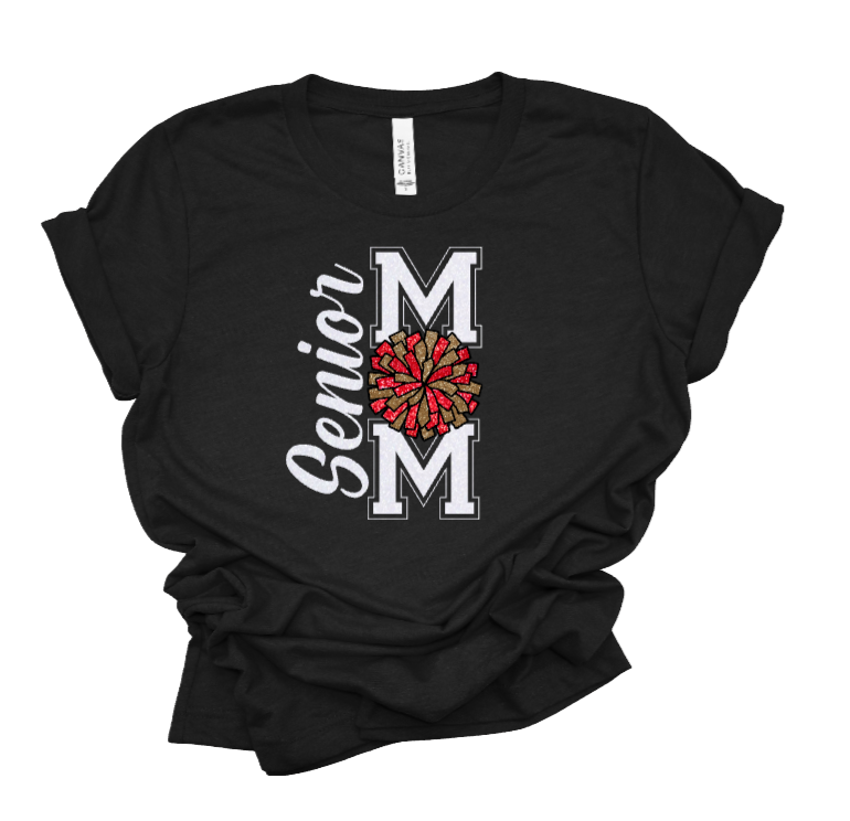 Senior Cheer Mom Tee - Black