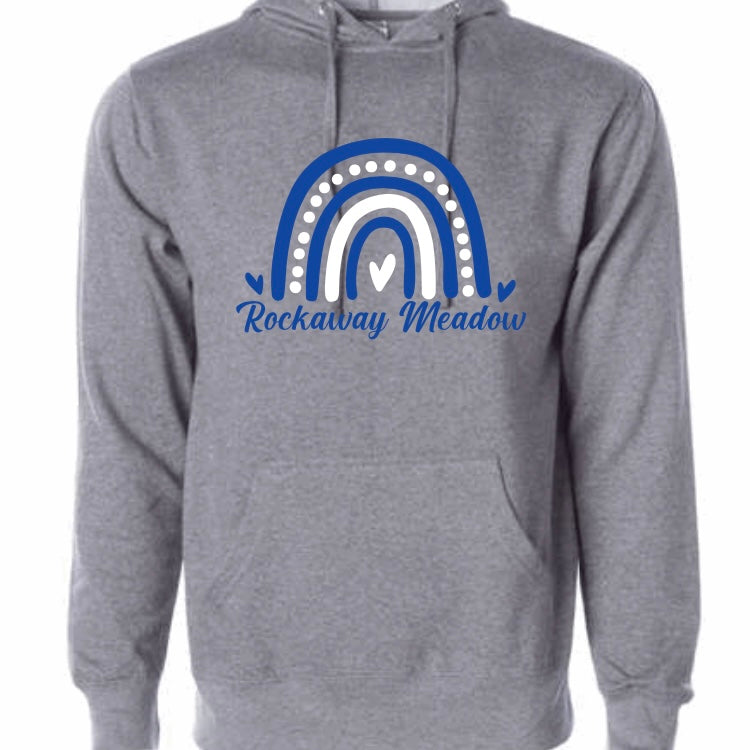 Rockaway Meadow Rainbow Hoodie Grey