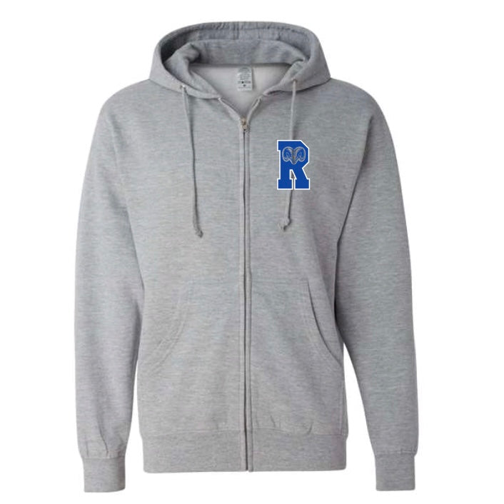 Rockaway Meadow Rams Zip Hoodie Grey
