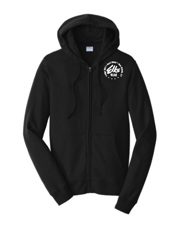 Elks Hard Hittin' Full Zip - Black