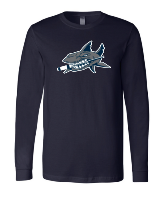 Long Island Sharks Logo Cotton Long Sleeve Tee