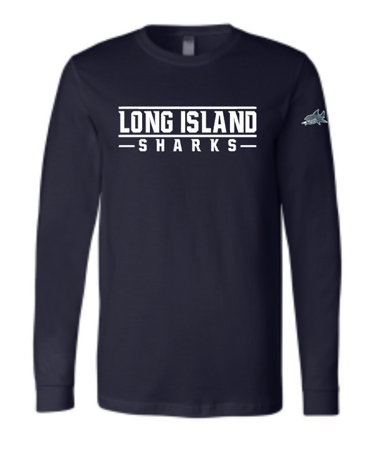 Long Island Sharks Stamped Cotton Long Sleeve Tee