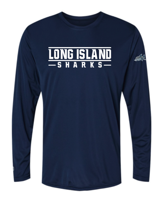 Long Island Sharks Stamped Performance Long Sleeve Tee