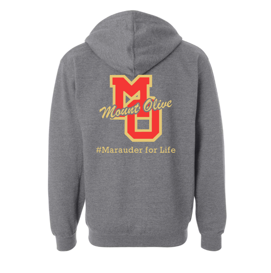 Mount Olive for Life Zip Up Hoodie - Grey