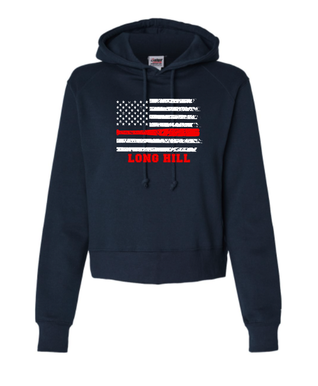 LHBSA Women's Crop Hoodie - Navy Flag