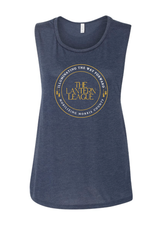 Lantern League Ladies Muscle Tank - Heather Navy
