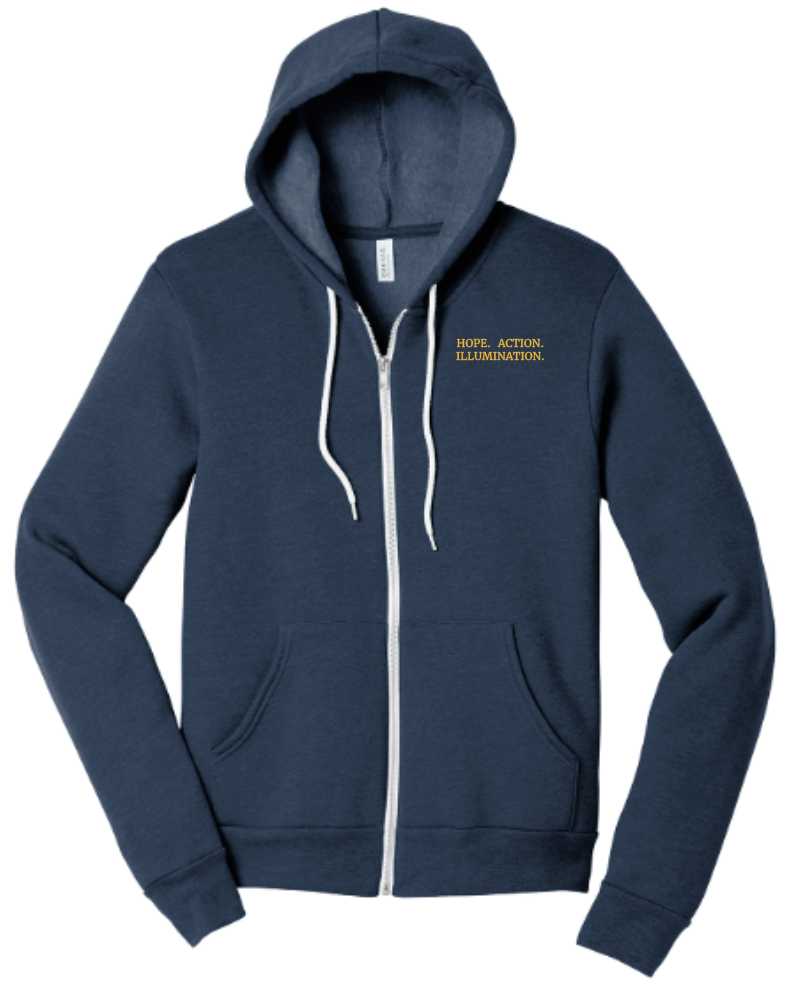 Lantern League Full Zip Hoodie - Heather Navy