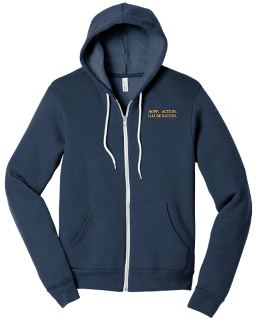 Lantern League Full Zip Hoodie - Heather Navy