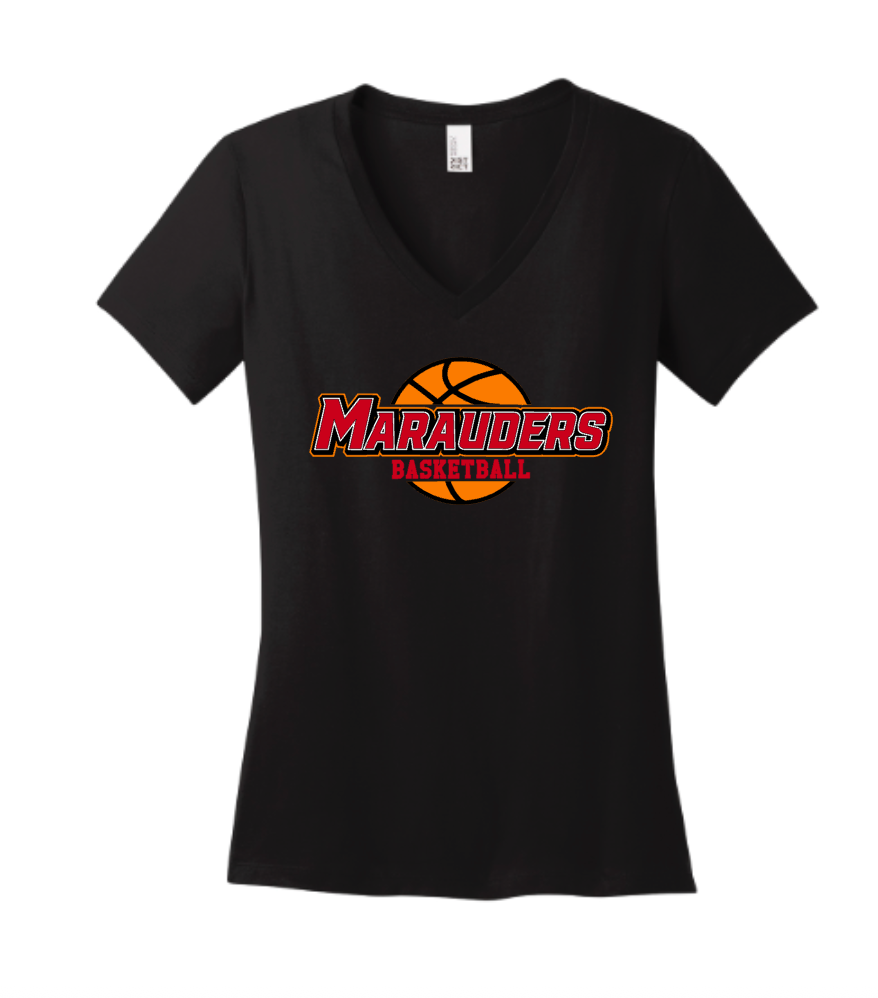 MOHS Basketball Marauders Ladies V-Neck Tee