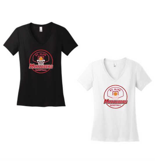 MOHS Basketball Backboard Ladies V-Neck Tee