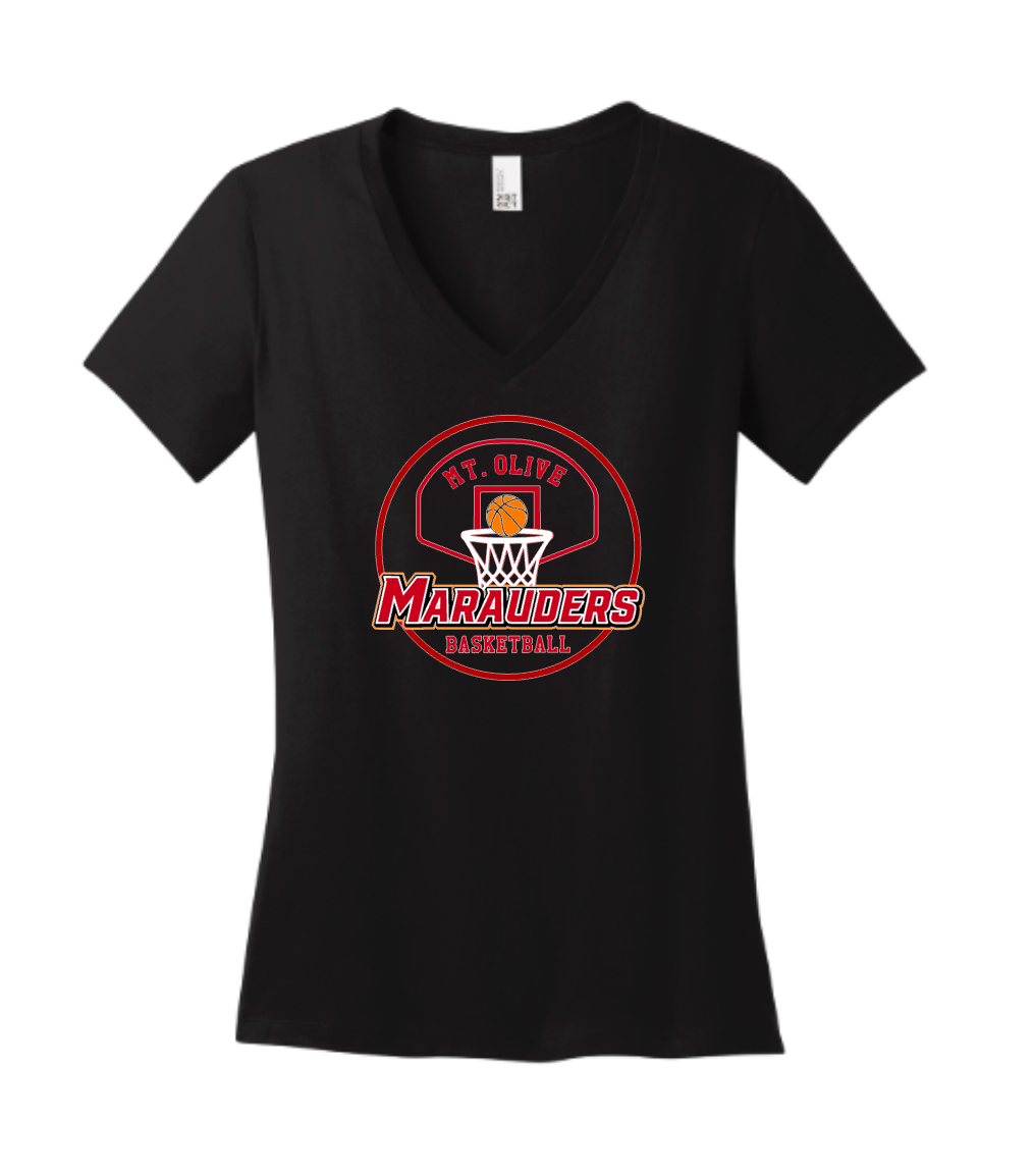 MOHS Basketball Backboard Ladies V-Neck Tee