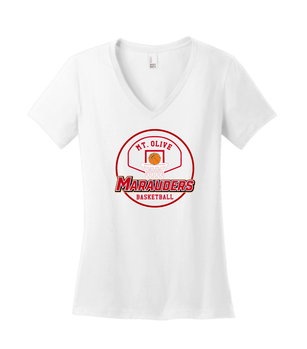 MOHS Basketball Backboard Ladies V-Neck Tee