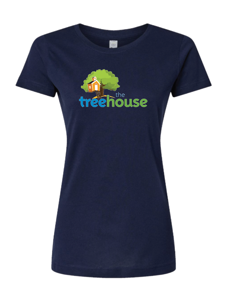 Navy Blue Ladies Tree House Tee