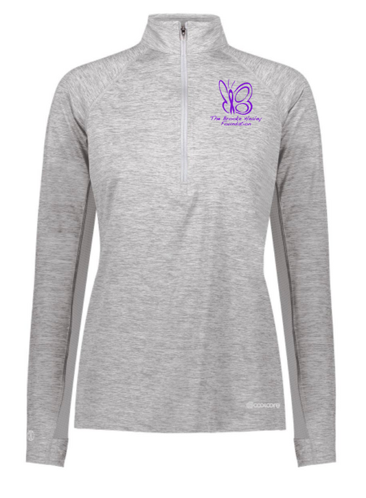 The Brooke Healey Foundation Embroidered Ladies 1/4 Zip- Grey