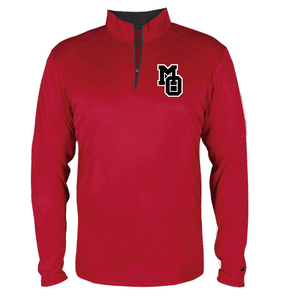Red 1/4 Zip Long Sleeve Performance Unisex & Ladies