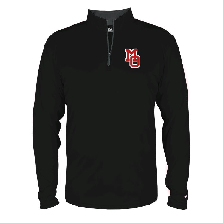 Black 1/4 Zip Long Sleeve Performance Unisex & Ladies