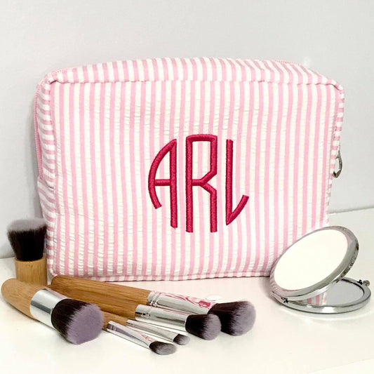 Monogram Seersucker Cosmetic Bags