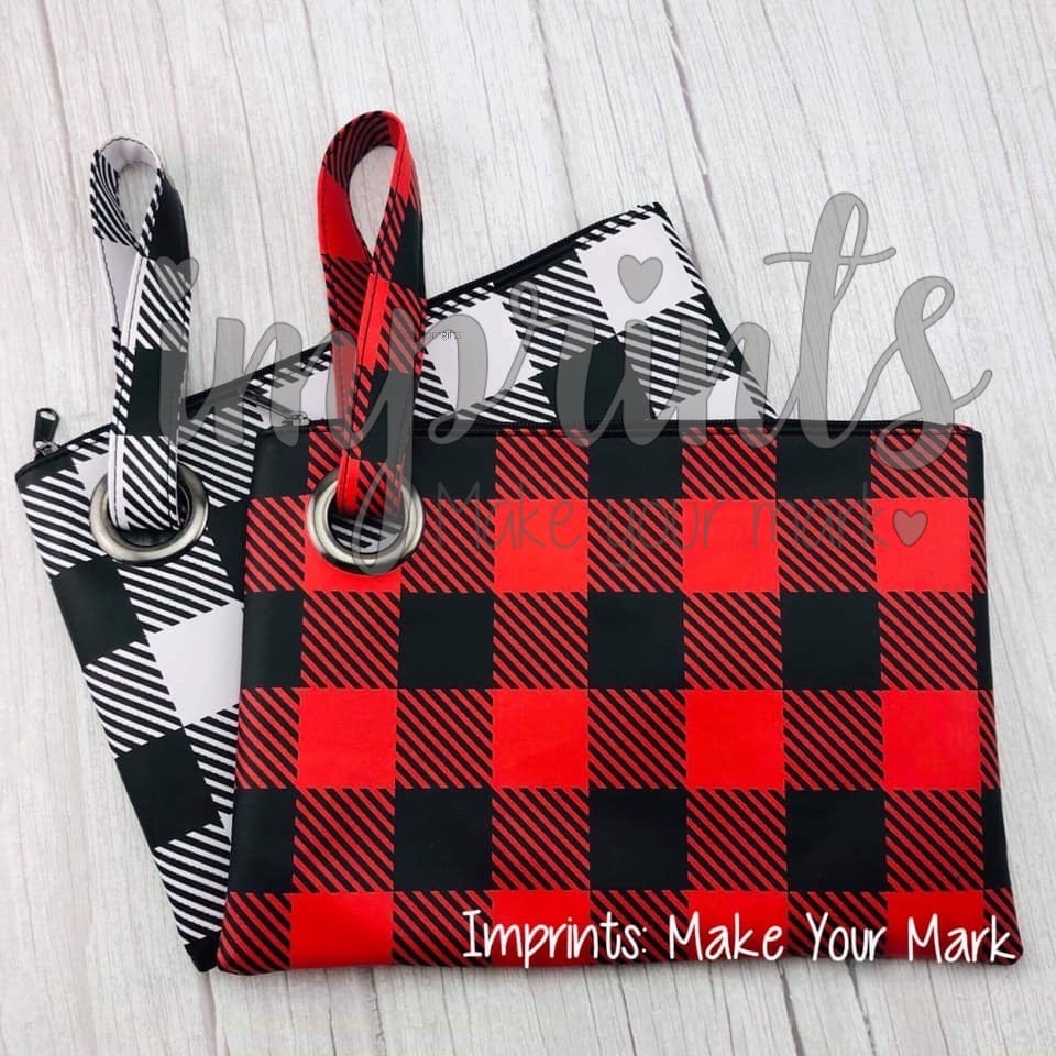 Plaid Zip Top Clutch