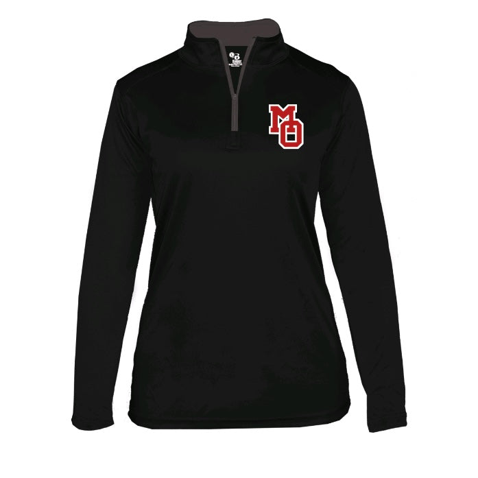 Black 1/4 Zip Long Sleeve Performance Unisex & Ladies